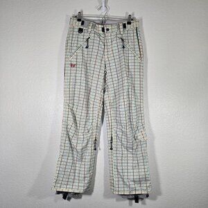 Turbine Boardwear E408 Ski Snow Pants Youth Girl Small Plaid Pockets Outdoor